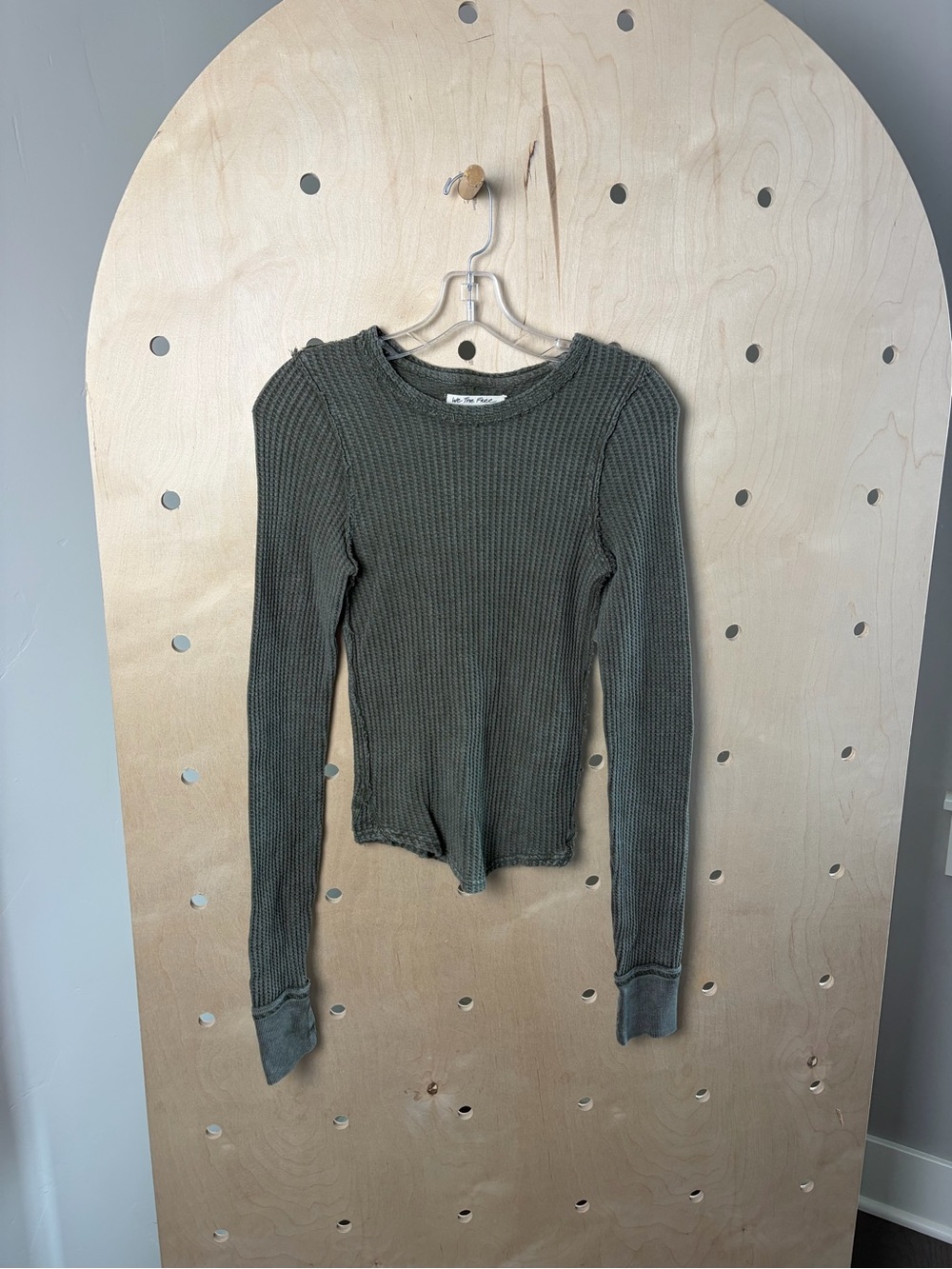 Free People We The Free Long Sleeve Thermal Top – Faded Green – XS - Picture 2 of 5